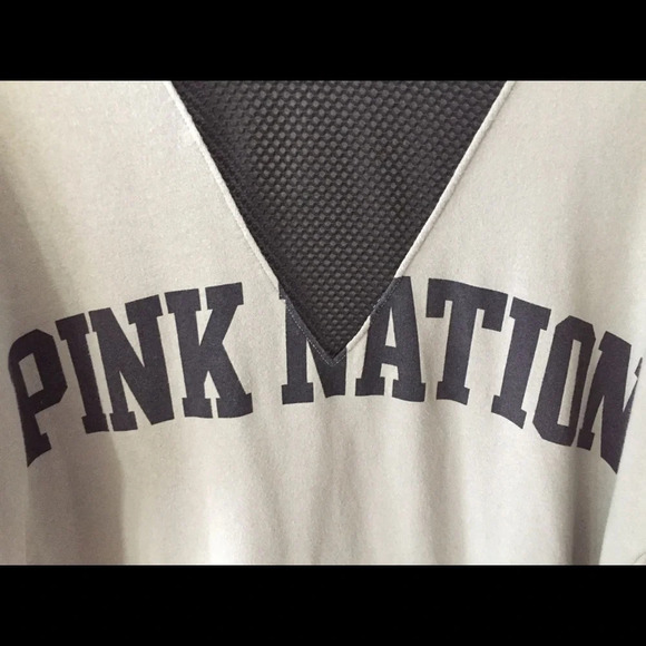 VS PINK Nation Long Sleeve Mesh V Neck Crew M - Picture 4 of 10